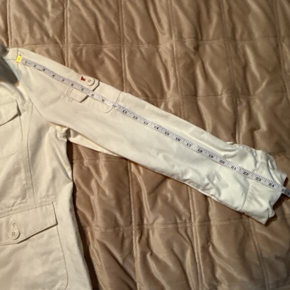 J. Crew Downtown Field Waxed Field Jacket, Cream, Size L Button Up Pockets - Picture 9 of 11
